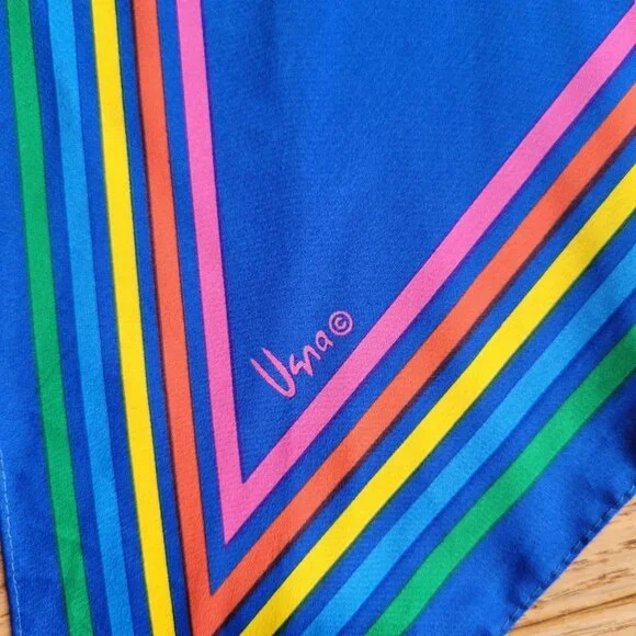 Vera Neumann Ribbon Scarf Retro Rainbow 60" Rectangle - Picture 3 of 6